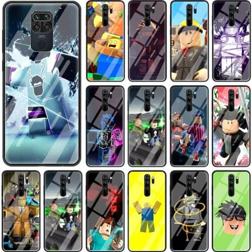Case For Xiaomi Redmi Note 9S 9 10 8 Pro 8T 7 8A 9A 9C K40 Glass Cover For Xiaomi Poco X3 NFC Shell Robloxes Game Cute World