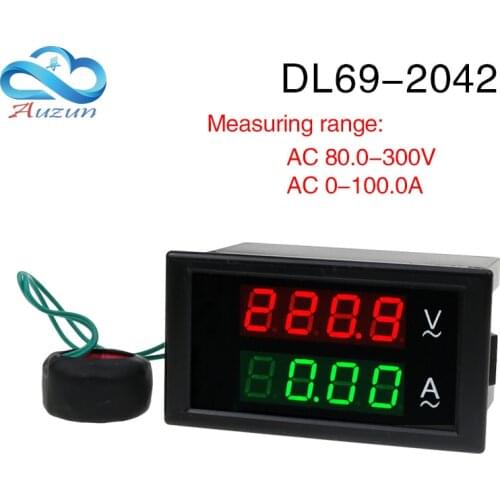 Dl69-2042 dual display high precision digital ac digital display voltmeter ammeter AC80.0-300V AC0-100.0A