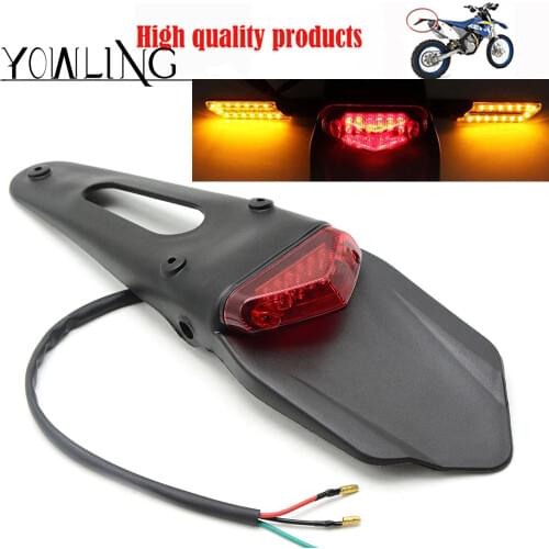 FOR XR250 XR400 XR650 WR250F WR450F CRF250X CRF450X CRF Rear Fender LED Brake Tail Light Lamp Bracket Motorcycle Motocross
