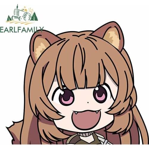 EARLFAMILY 13cm x 11.5cm For Raphtalia Scratch-Proof Car Stickers Vinyl Material Decal Graffiti Sticker Repair Personality Decor