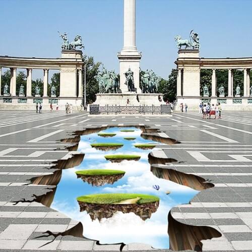 Custom Photo Floor Wallpaper Sky Ladder 3D Floor Paintings Living Room Bathroom Self-adhesive Wear Non-slip Waterproof Wallpaper