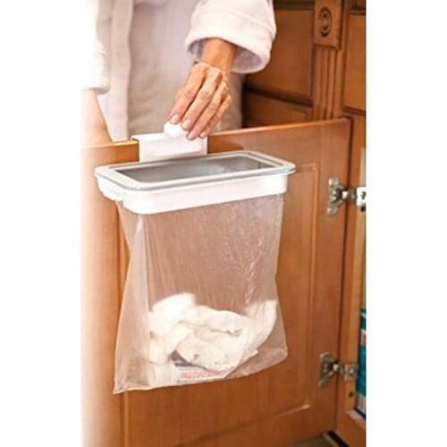 Hot Kitchen Cabinet Door Basket Hanging Trash Can Waste Bin Garbage Rack Tool