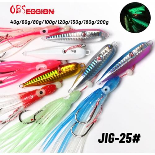 Bottomship inchiku jig lure 40g 60g 80g deep sea jigging metal slow jig head with skirts hook freshwater saltwater fishing lure