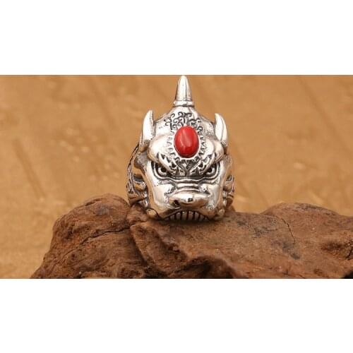 Solid 925 Sterling Silver MENS Men Lucky pixiu animal punk ring rings jewelry gift A5128