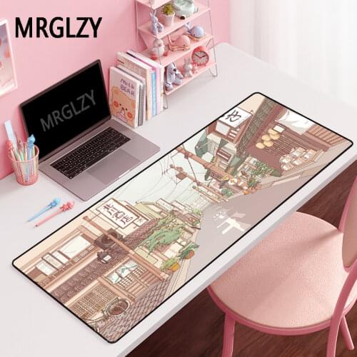 MRGLZY Japanese Street Mouse Pad Gamer DeskMat Large XXL Computer Gaming Peripheral Accessories Simplicity MousePad Mat for Csgo