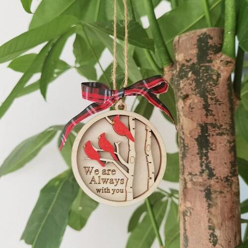 30 X 15cm We are Always with you Garden Red Bird Round Wooden Hanging Plaque Sign Garden Shed Friendship Gift Home Decor Sign