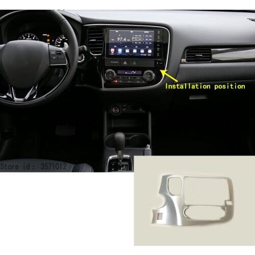 Car Cover Navigation Pannel Central Frame ABS Chrome Matte Cover Stick Hoods 1pcs For Mitsubishi Outlander 2016 2017 2018 2019