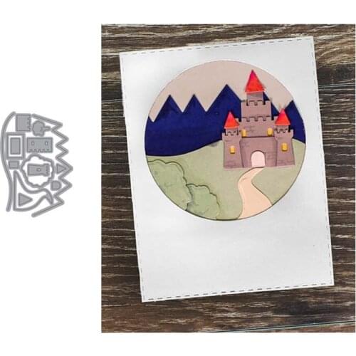 2021 New Castle Architecture Frame Metal Cutting Dies Stencil for Scrapbooking Craft Die Cut Making Mould Decoration Template