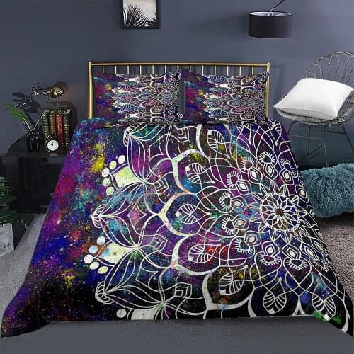 Multi-color 3D Digital Indian Ethnic Flower Bedding Set Mandala Duvet Cover Bohemian Comforter Bedspreads Bed Set Bedroom Decor