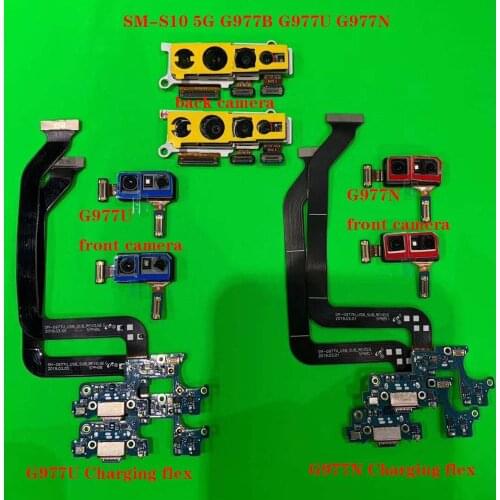 For Samsung Galaxy S10 G977B G977U G977N New original frtont facing camera Back Rear Camera Module and Charging Port Cable flex