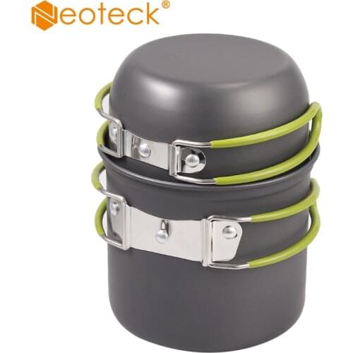 Neoteck Picnic Pot Stove Set Portable Outdoor Camping Hiking Cookware Cooking Picnic Bowl Pot Pan Stove Set