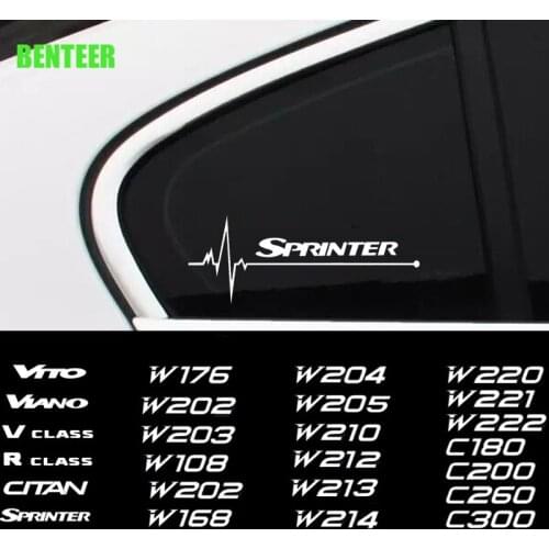 2pcs Car Windows Sticker For Mercedes Benz AMG CITAN R V CLASS SPRINTER VIANO VITO W203 W204 W205 W124 W213 W212 W214 W221 C180