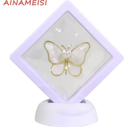 Boxed New Products Shell Pearl Animal Butterfly Gold-Plated Ladies Brooch Brooch