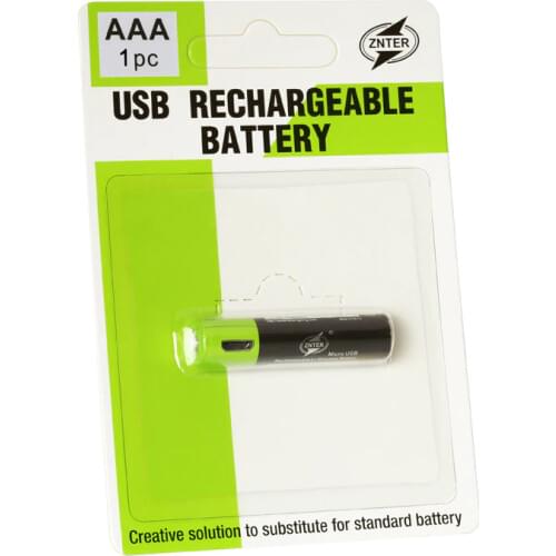ZNTER 1PC AAA Rechargeable Lithium Battery 1.5V 400mAh with MICRO USB Charging Cable For RC Camera Drone