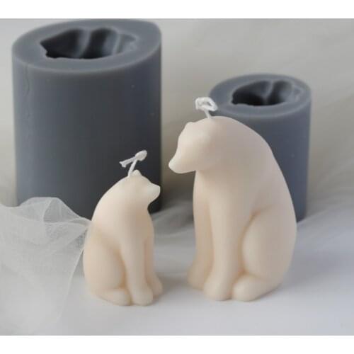 Polar bear candle mold for candle making Christmas winter ornaments decoration simulation animal scented candle DIY