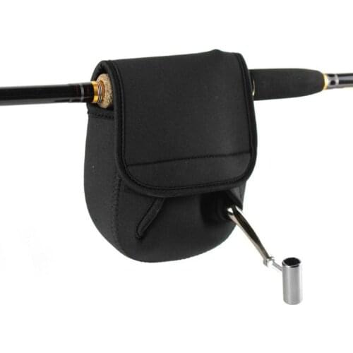 Portable Black Spinning Fishing Reel Protective Bag Fishing Bag Case Baitcasting Cover Pouch Holder articulos de pesca