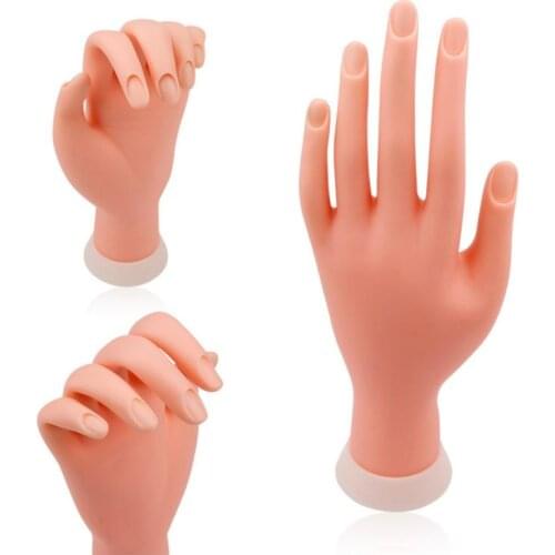 Nail Art Practice Hand Model Training Hand Fake Fingers Acrylic Gel Can Be Bent Flexible Activity Artificial Hand Model