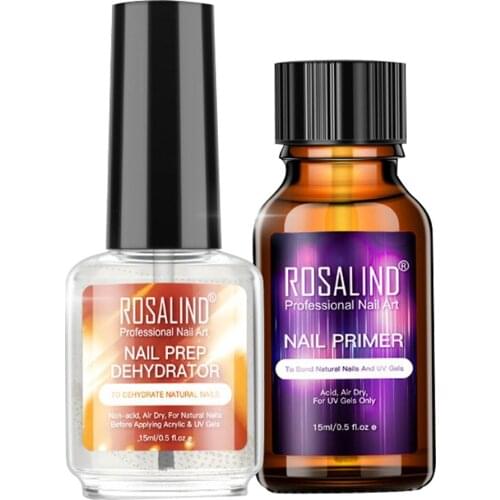 2Pcs Nail Primer Professional Nail Prep Dehydrate Nail Primer Strong Adhesion Nail Art Kit For Acrylic Powder Gel Nail Polish