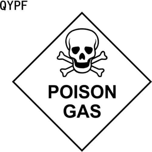 QYPF 15.9CM15.9CM Warning Mark POISON GAS Graphic Car Sticker Black/Silver Vinyl Decoration S9-2245