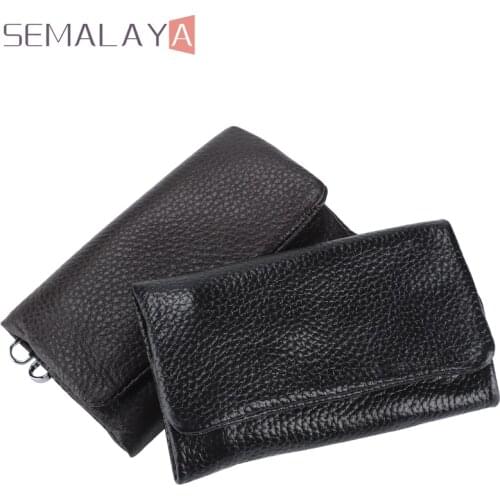 SEMALAYA Luxury Man Wallet 2020 Brand Key Holder Wallets Soft Cowhide Pouch With Key Ring In Srock Free Shipping