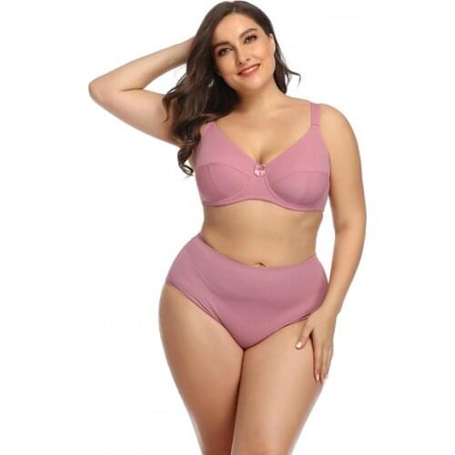 Sexy Women Lingerie Set Plus Size DEF Cup Adjustable Straps Bras Anti Sag Bra Panty Set Breathable Briefs Tops Underwear