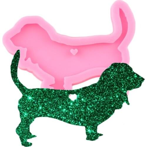 Cute Dog Silicone Mold DIY Craft Keychain Molds Fashion Jewelry Pendant Clay Resin Mould Necklace Charms Making Mould