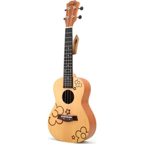 Ukulele 23 Concert Acoustic Mini Hawaiian Guitar 17 Fret 4 Strings Musical Instruments Guitalele Electric Ukulele with Pickup EQ