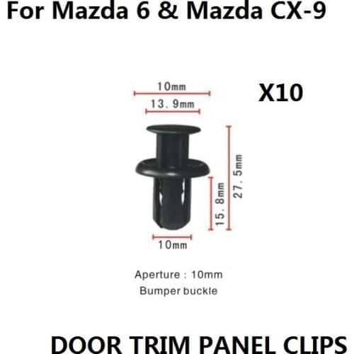 X10 Side Skirt, Sill Cover & Door Moulding Trim Clips for Mazda 6 & Mazda CX-9 New