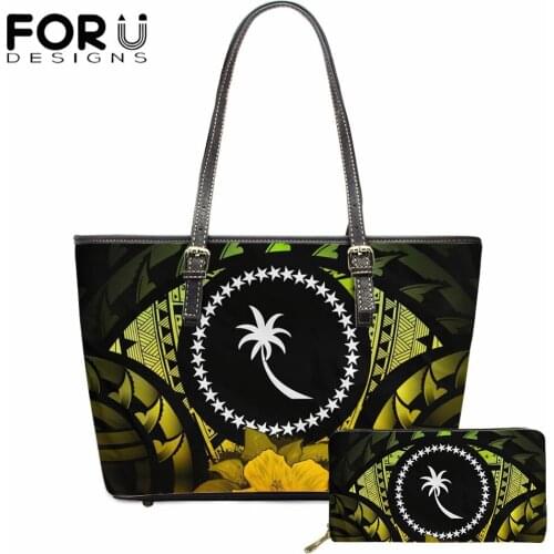 FORUDESIGNS Fashion Luxury Designer Women Tote Bags Casual Gradient Chuuk Polynesian Tribal Print Womens Handbags Bag and Purse