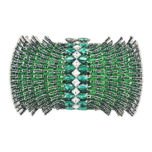 Lady Green/Blue/Golden Diamond Wedding Party Handbag Purse Women Crystal Clutches Evening Minaudiere Clutch Bag Lady Handbags