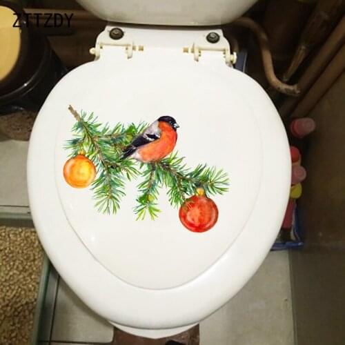 ZTTZDY 23.5×16.8CM Bell Pine Branch Living Room Wall Stickers Creative Cartoon Toilet WC Decoration T2-1468