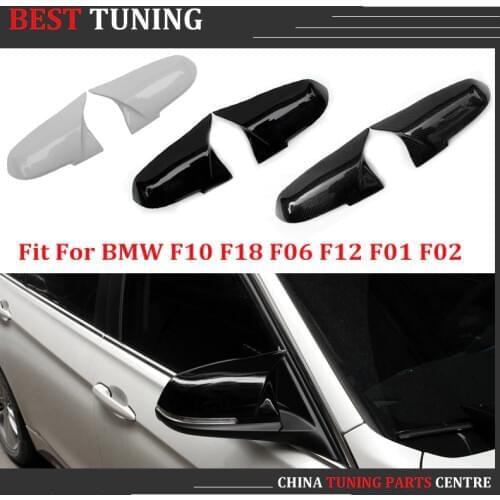1 Pair Rear Carbon Fiber Mirror Covers For 2014- 2016 BMW 5 6 7 Series F10 F18 F06 F12 F01 F02 Side Rearview Mirror Cover Caps