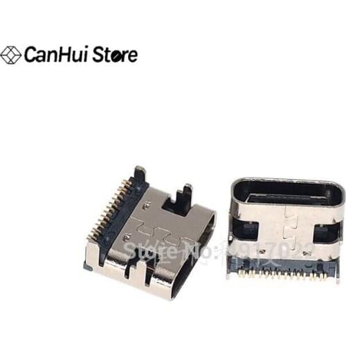 10PCS/LOT Micro USB JACK 3.1 Type-C 16pin DIP4 female connector For Mobile Phone Charging port Charging Socket Connector Hot