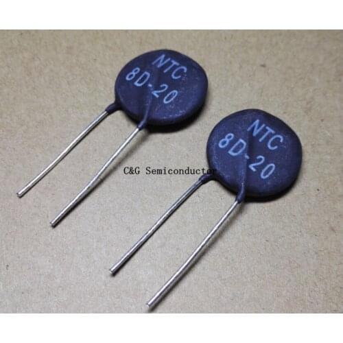 10PCS The NTC thermistor 8D-20 8D20 DIP
