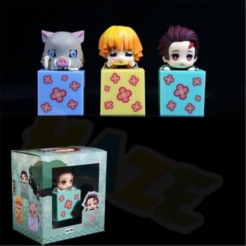 3pcs/set Demon Slayer Kimetsu no Yaiba Kamado Tanjirou Agatsuma Zenitsu Figure Toy Collection In Box 9cm