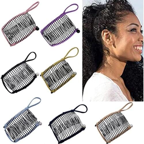 40Comb Stretch Banana Clip Double Side Lazy Women Hair Comb Easy Thick Curly Hair Styling Tool Ponytail Mohawk Bun DIY Accessoy