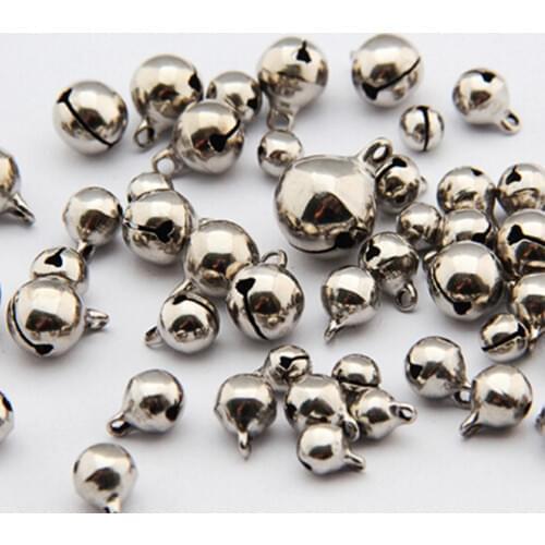 50pcs/lot 6/8/10mm Small Jingle Bells Coppe New Year Festival Jewelry Pendant Metal Fit Christmas Decor 3Sizes