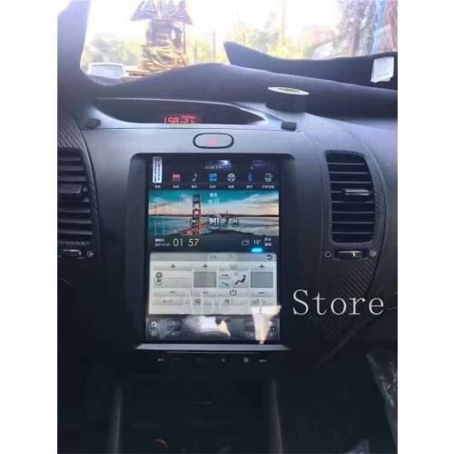 10.4'' Tesla style Android 9.0 Car dvd player GPS Navigation For KIA CERATO K3 FORTE 2013-2017 MANUAL AC stereo radio PX6 HDMI