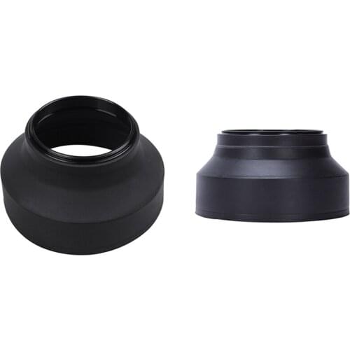 2 Pcs Black Rubber Lens Hood for DSLR Camera, 58mm & 67mm