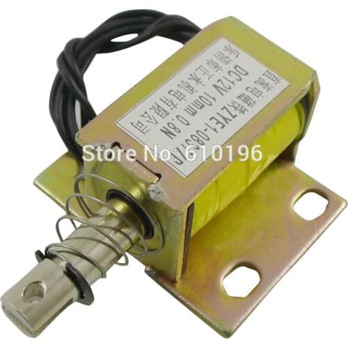 DC 12V Open Frame Solenoid Electromagnet 0.8N Holding Push Type ZYE1-0837ZP