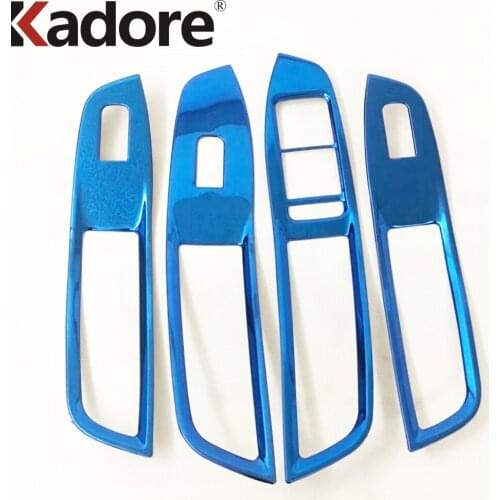 For MG Zs SUV 2017 2018 2019 2020 Stainless Steel Window Lift Switch Button Cover Trim Sticker Car Interior Accessories 4pcs LHD