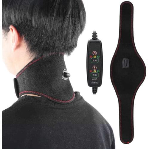 Back Support Adjustable Electric Heating Neck Belt Pain Relief Timing Hot Compress Cervical Vertebra Wrap Device Braces
