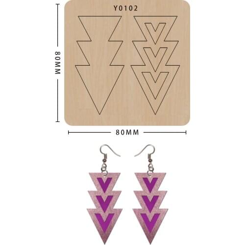 Wood Die Cutting Mold Diy Inverted Triangle Pendant Earrings Scrapbook Decorative Template Suitable For Sizzix Big Shot Machine