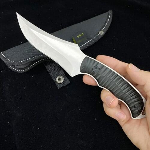 Pocket Knife Portable Outdoor Tactical Survival Tanto EDC Fixed Blade Alumina Handle Nylon Cover Hunting SelfdefenseTool Fishing
