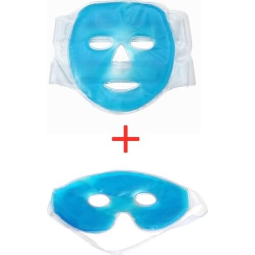 Ice Gel Eye Face Mask Hot Cold Reusable Full Cold Therapy Sleep Mask For Headache Dark Circles Moisturizing Cooling Skin Care