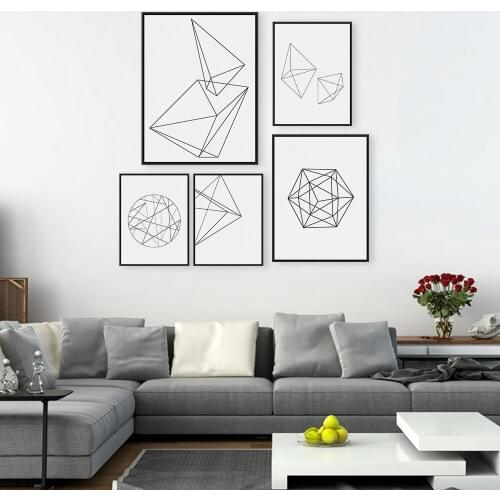 Minimalist Black Geometric Shape A4 Large Poster Print Modern Abstract Wall Art Picture Nordic Home Decor Canvas Painting