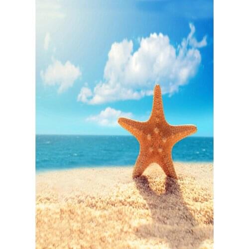 Starfish Sea Sandbeach Bokeh Photography Background Custom Backdrop for Baby Children Portrait Scenery Photoshoot Fond Photo