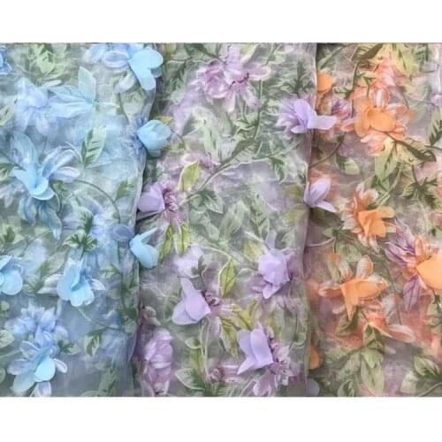 2021 NEW Handmade Three-dimensional Custom Embroidered Fabric Printed Organza Dress Accessories