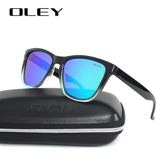 OLEY Mirrored Sunglasses men Classic square Sun Glasses women polarized Gradient frame Brand designer UV400 protect oculos Y9606