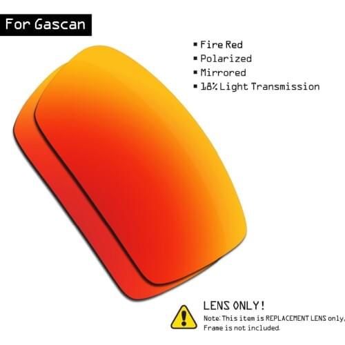 SmartVLT Polarized Sunglasses Replacement Lenses for Oakley Gascan - Fire Red